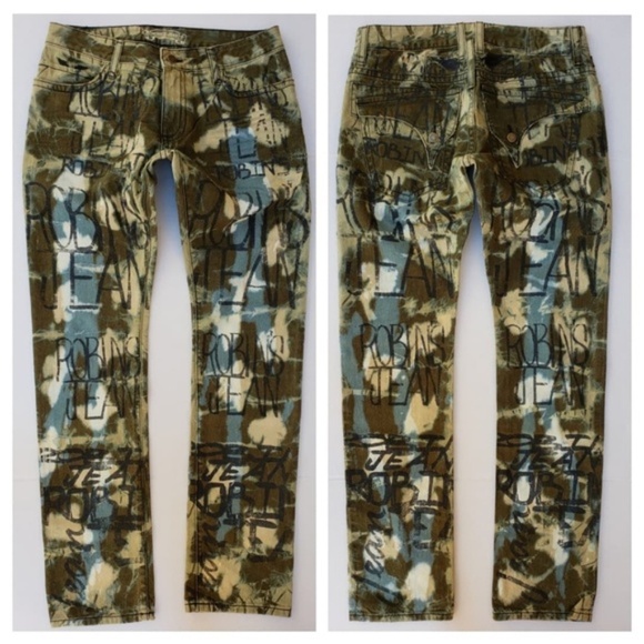 Robin's Jean Other - NEW Robins Jeans Slim Straight GRAFFITI JEAN